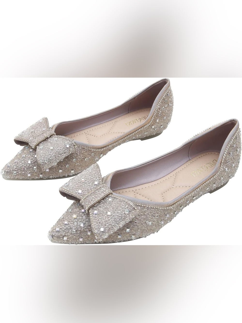 Embellished Bow Ballet Flats - Gold edition